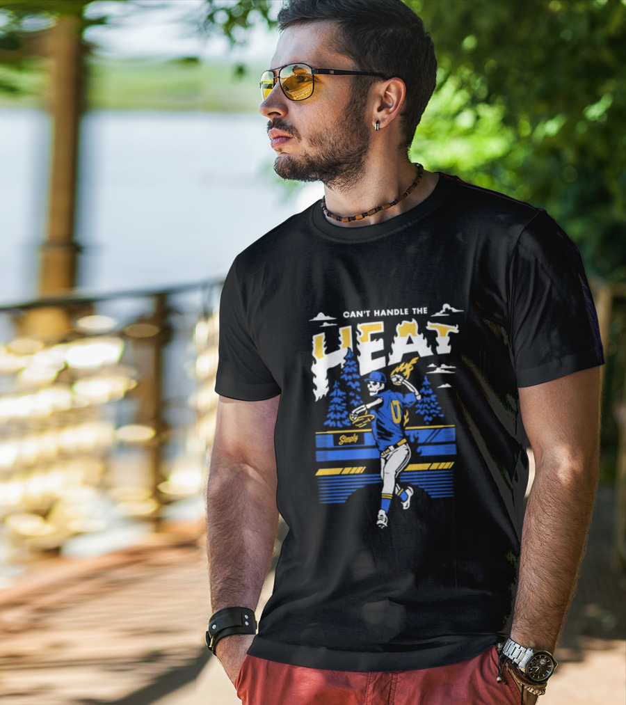 Can't Handle The Heat Baseball Skeleton Seattle Mariners T-Shirt