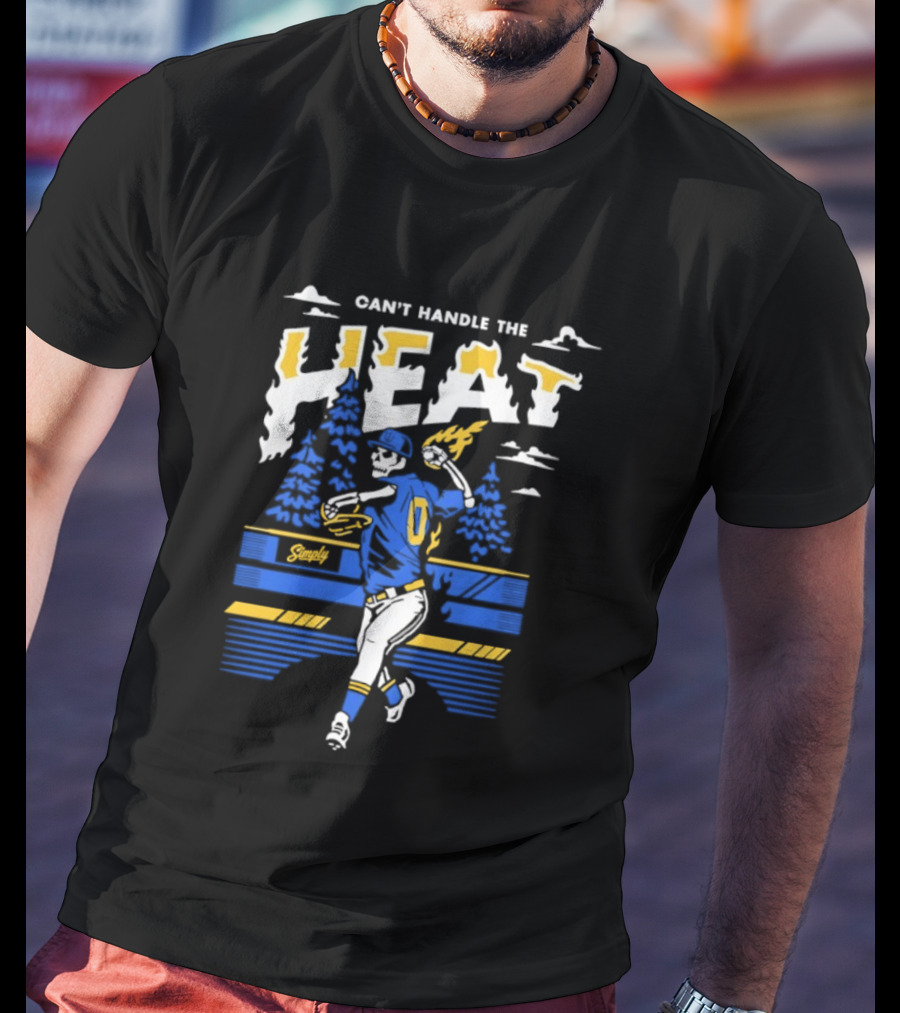 Can't Handle The Heat Baseball Skeleton Seattle Mariners T-Shirt