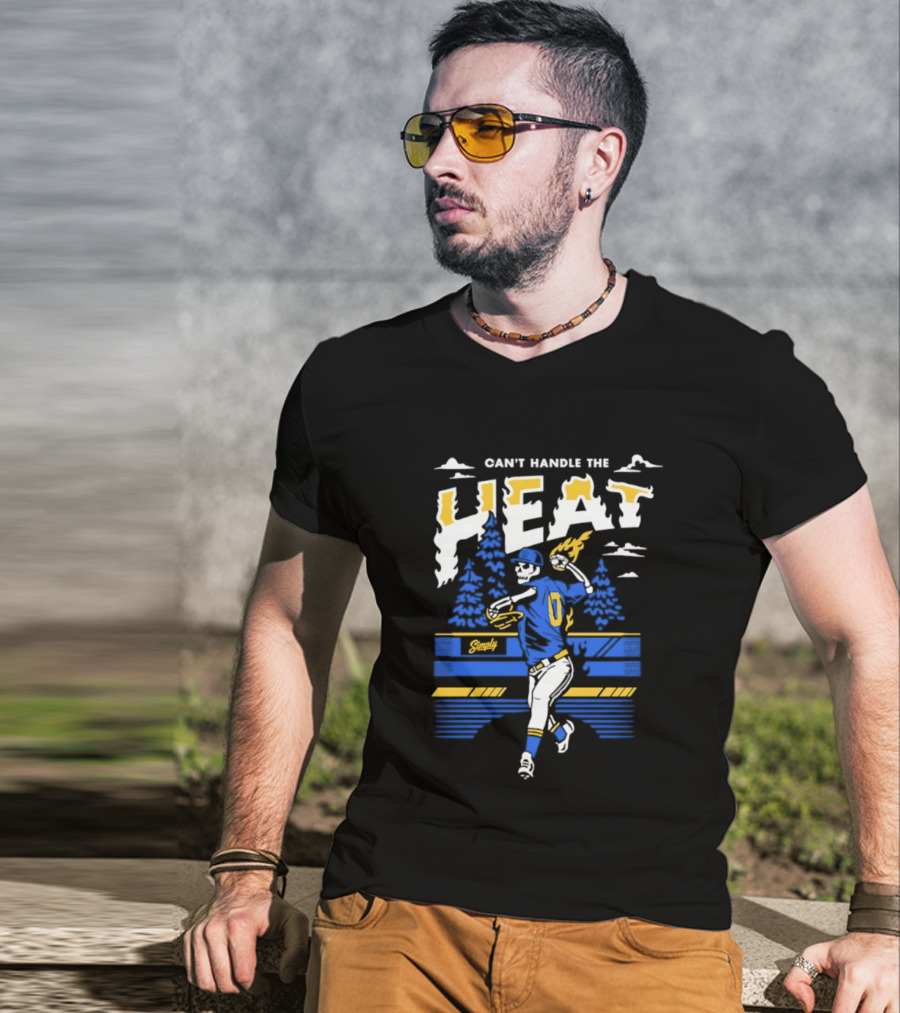 Can't Handle The Heat Baseball Skeleton Seattle Mariners T-Shirt