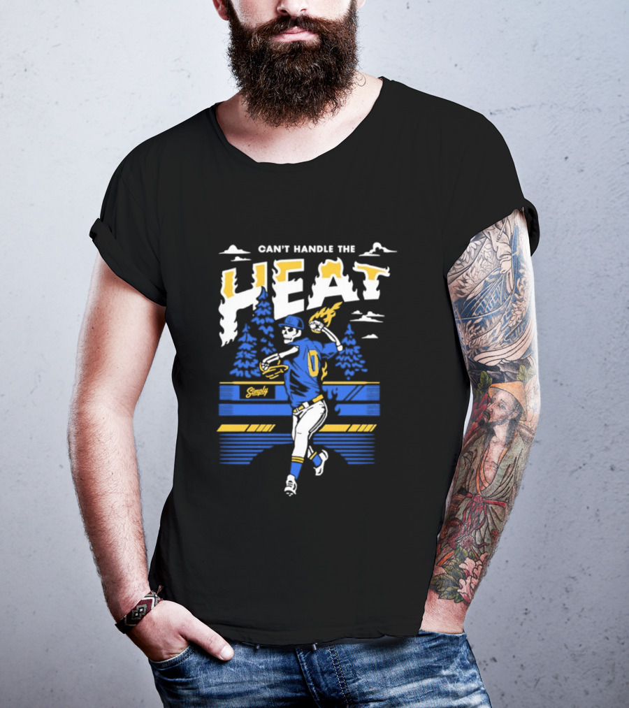 Can't Handle The Heat Baseball Skeleton Seattle Mariners T-Shirt