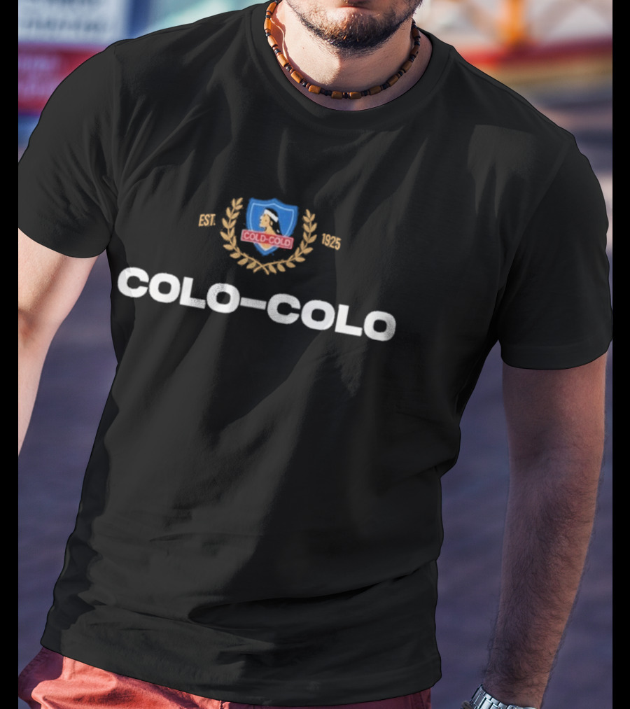 Colo Colo Vozinha Polera Negra DORSAL 29 Emblem And Laurel Crest T-Shirt