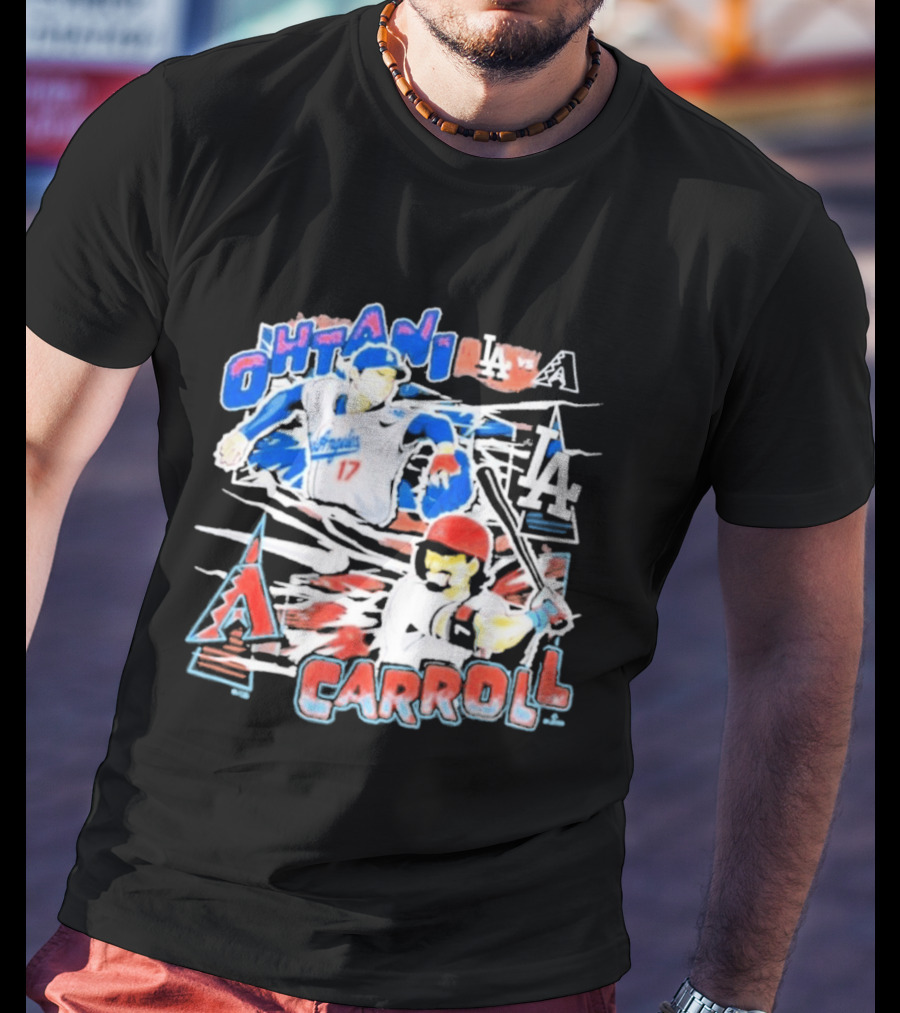 Ohtani Carroll Dodgers Angels Baseball T-Shirt