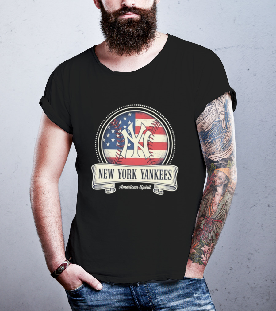 New York Yankees American Flag Baseball Emblem MLB T-Shirt