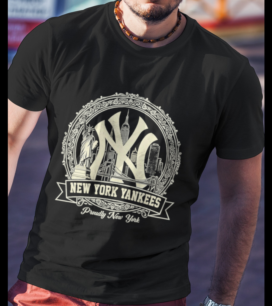 New York Yankees NY Skyline Proudly New York T-Shirt