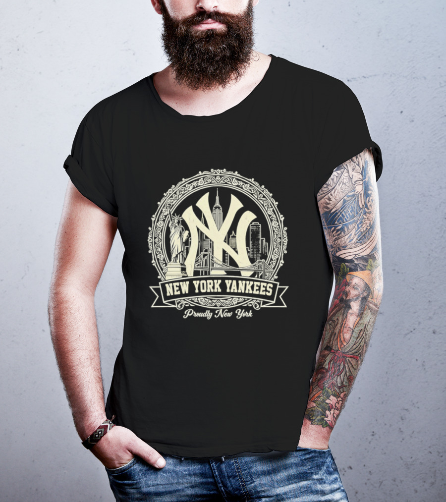 New York Yankees NY Skyline Proudly New York T-Shirt