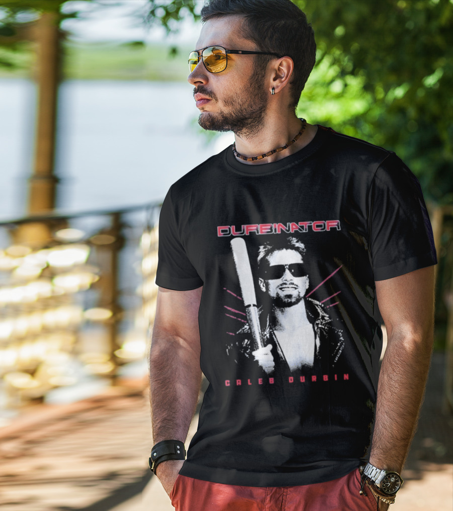 Durbinator Caleb Durbin Boston Red Sox Baseball Player With Bat T-Shirt