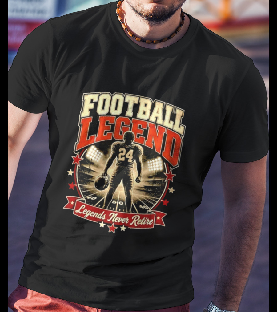 Football Legend 24 Legends Never Retire Stadium Stars T-Shirt