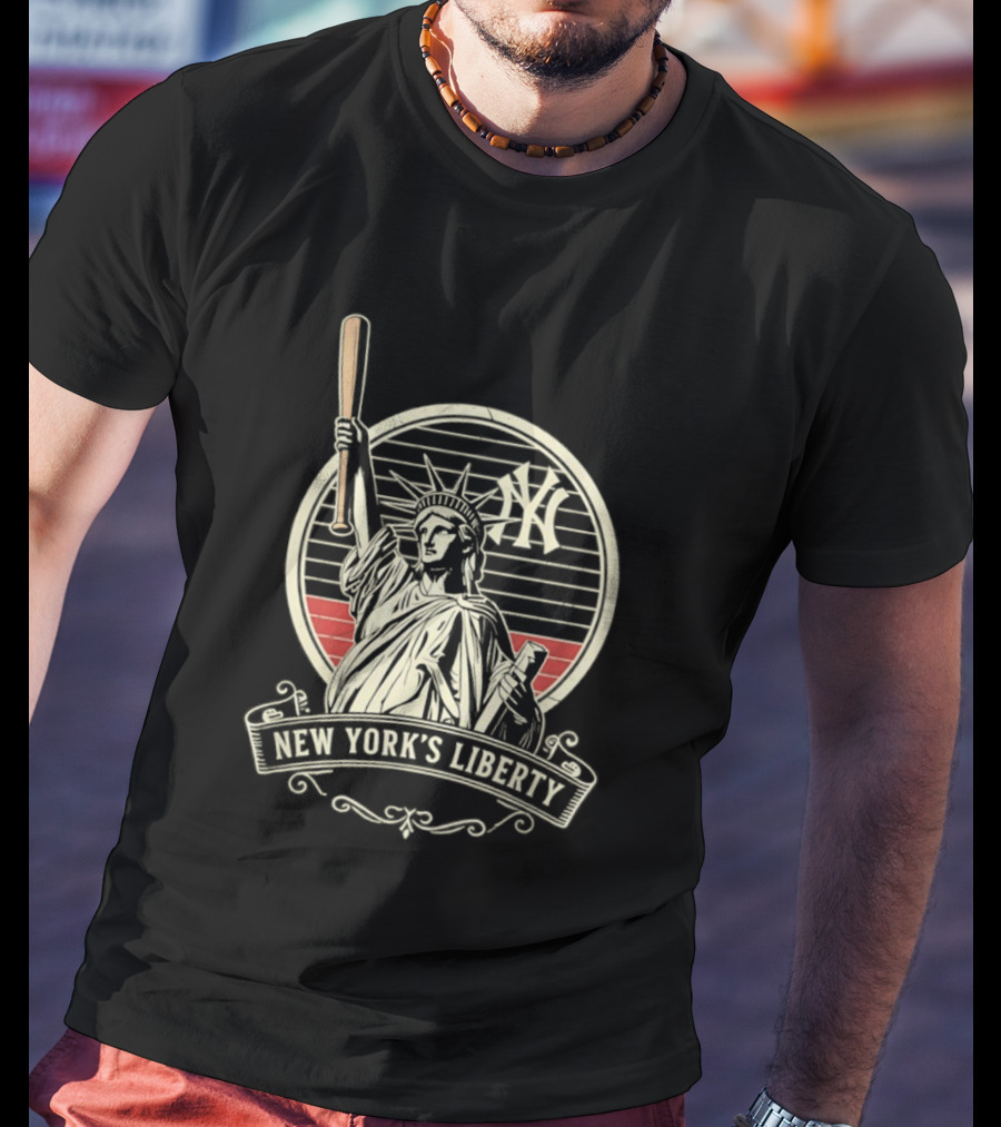 New York Yankees MLB Lady Liberty Bat T-Shirt