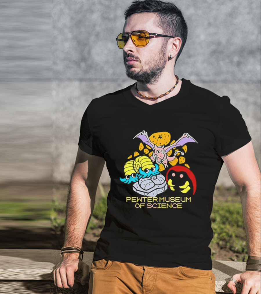 Pewter Museum Of Science Kabuto Omanyte Aerodactyl Fossils T-Shirt