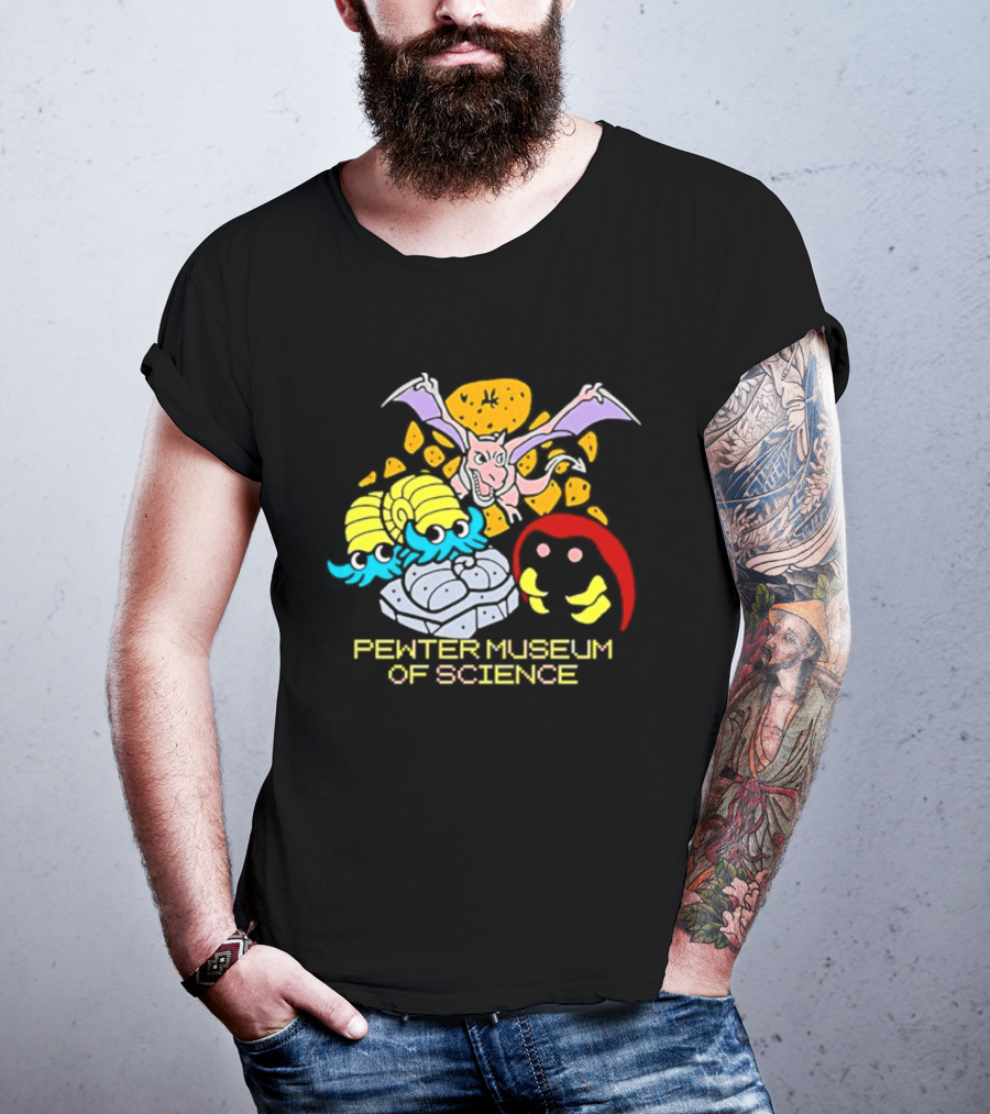 Pewter Museum Of Science Kabuto Omanyte Aerodactyl Fossils T-Shirt