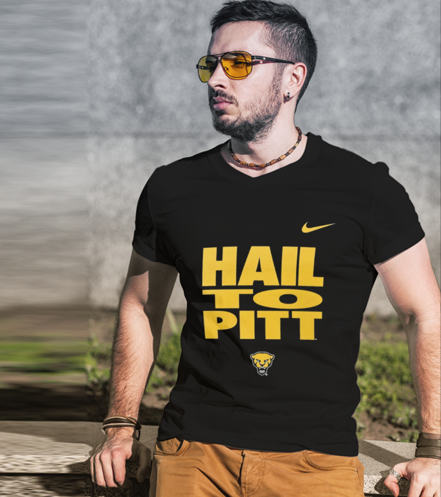 Pitt Panthers Hail To Pitt Nike Sportswear With Panther Head T-Shirt