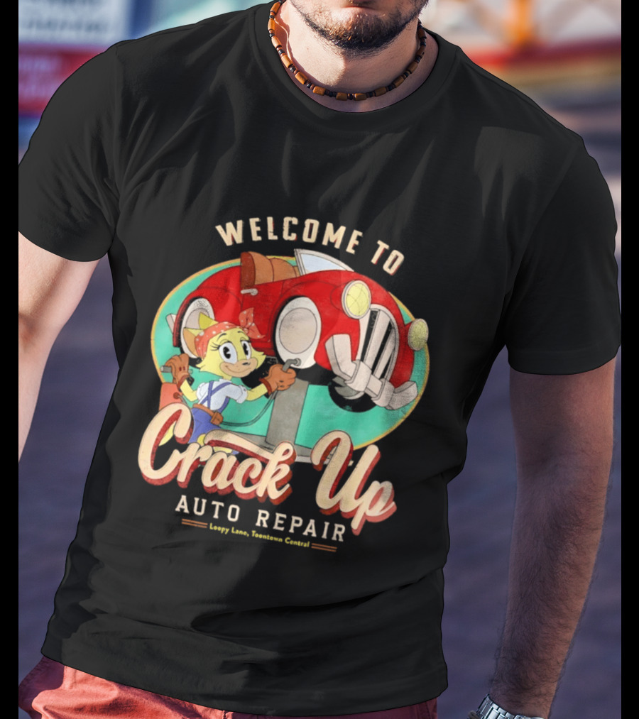 Welcome To Crack Up Auto Repair Happy Lane Towtown Cougars T-Shirt