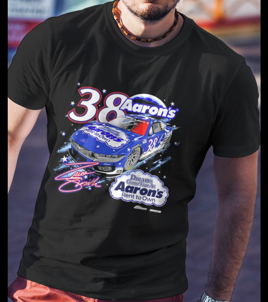 Zane Smith 38 Aaron's Dreams Come True Rent To Own Racing Car T-Shirt