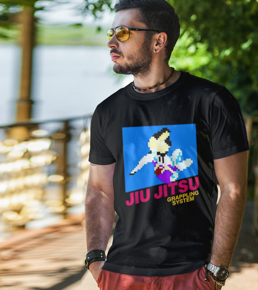 Jiu Jitsu Grappling System Retro Pixel Martial Arts BJJ T-Shirt