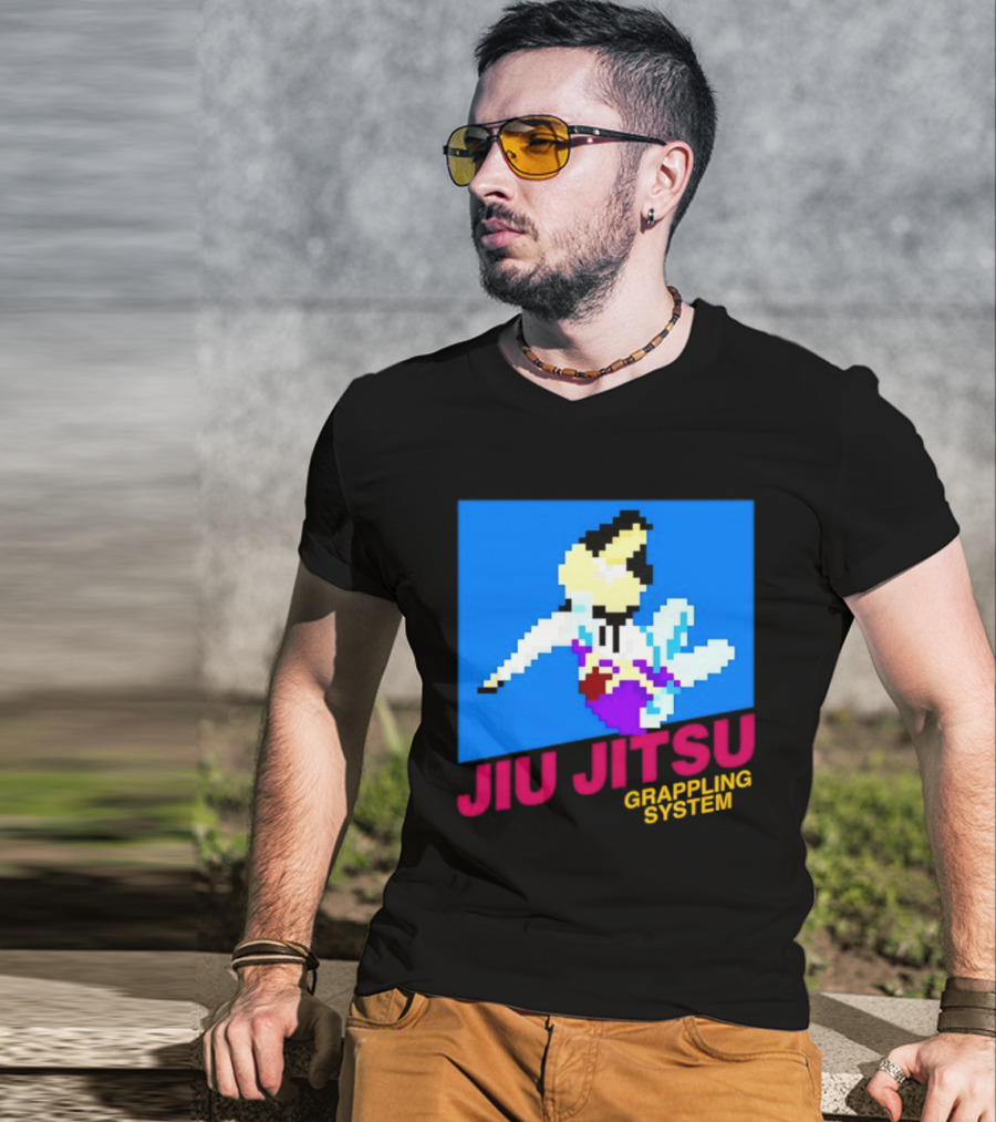 Jiu Jitsu Grappling System Retro Pixel Martial Arts BJJ T-Shirt