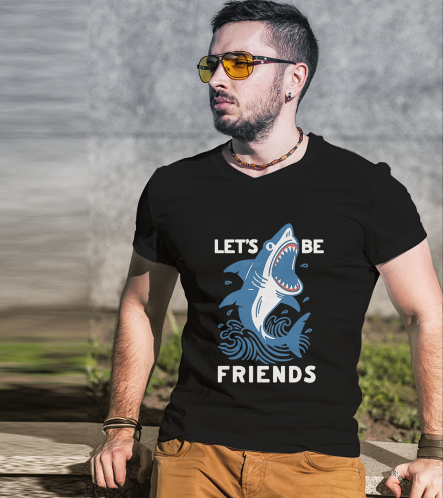 Let's Be Friends Shark Waves T-Shirt