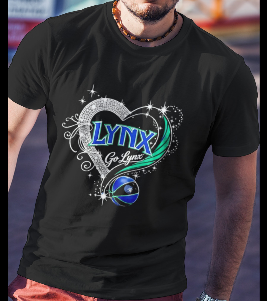 Lynx Go Lynx Minnesota Lynx WNBA Basketball Heart Stars T-Shirt