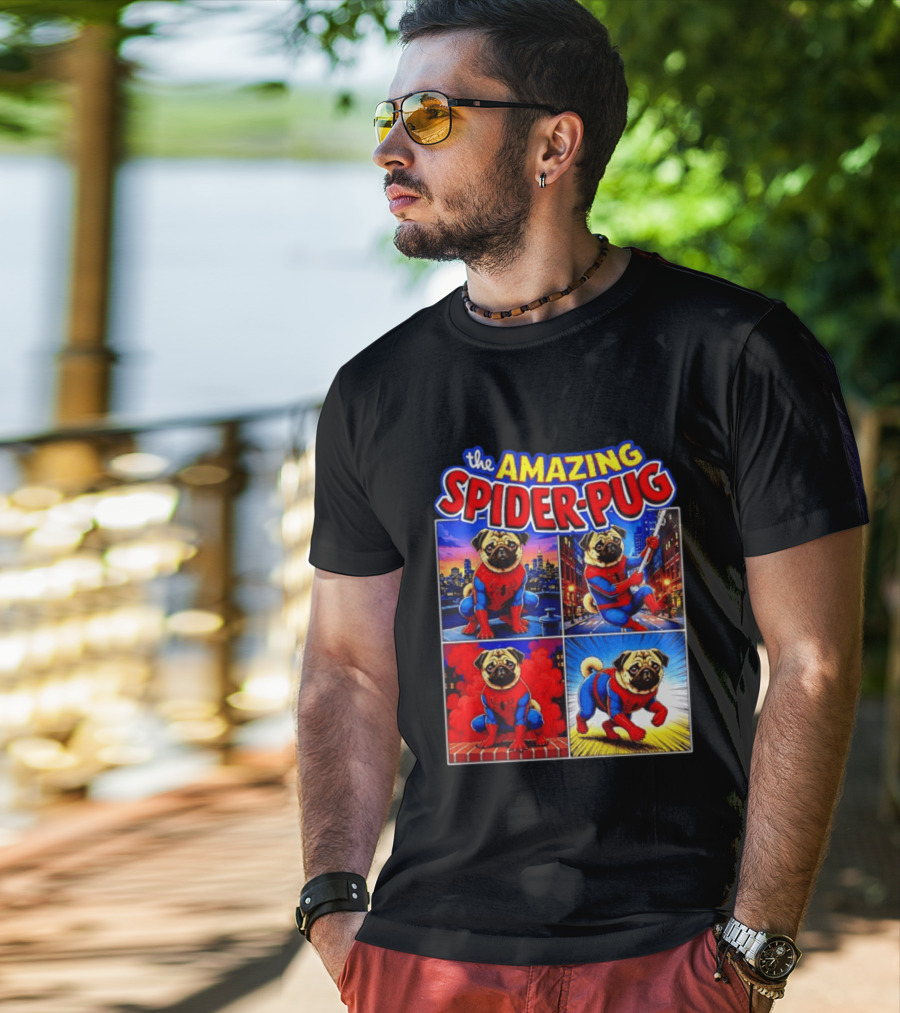 The Amazing Spider Pug Marvel Spider Man Parody Comic T-Shirt