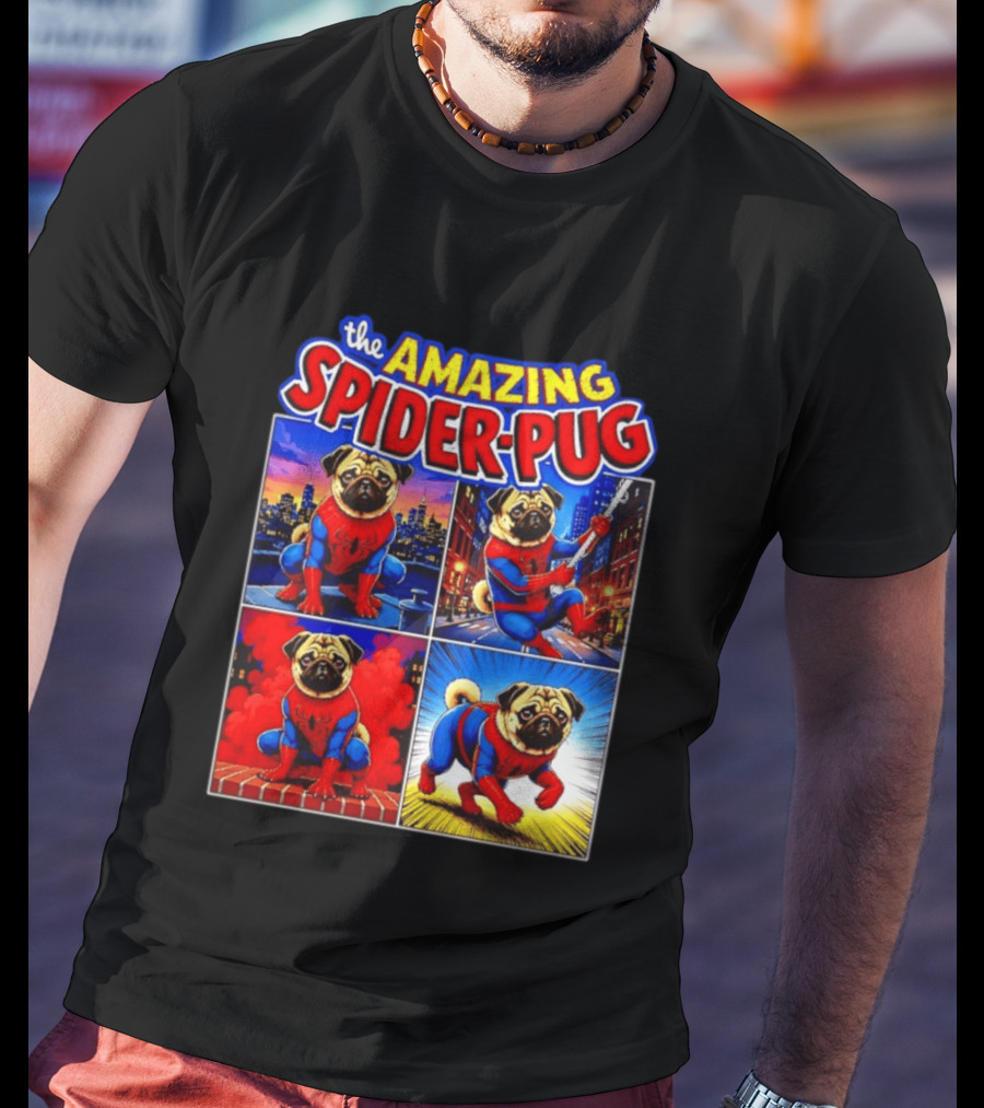 The Amazing Spider Pug Marvel Spider Man Parody Comic T-Shirt