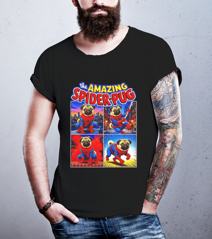 The Amazing Spider Pug Marvel Spider Man Parody Comic T-Shirt