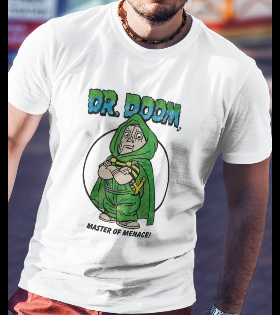 Dr Doom Master Of Menace Green Cloak Comic Style Villain T-Shirt