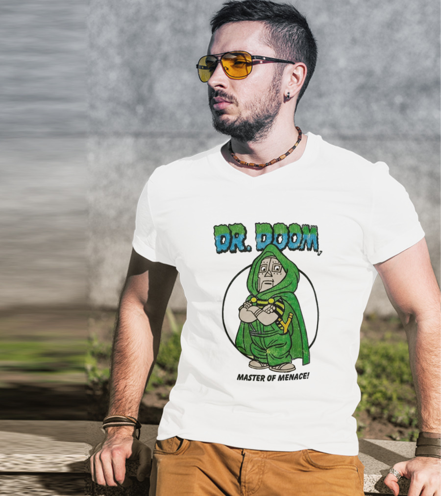 Dr Doom Master Of Menace Green Cloak Comic Style Villain T-Shirt