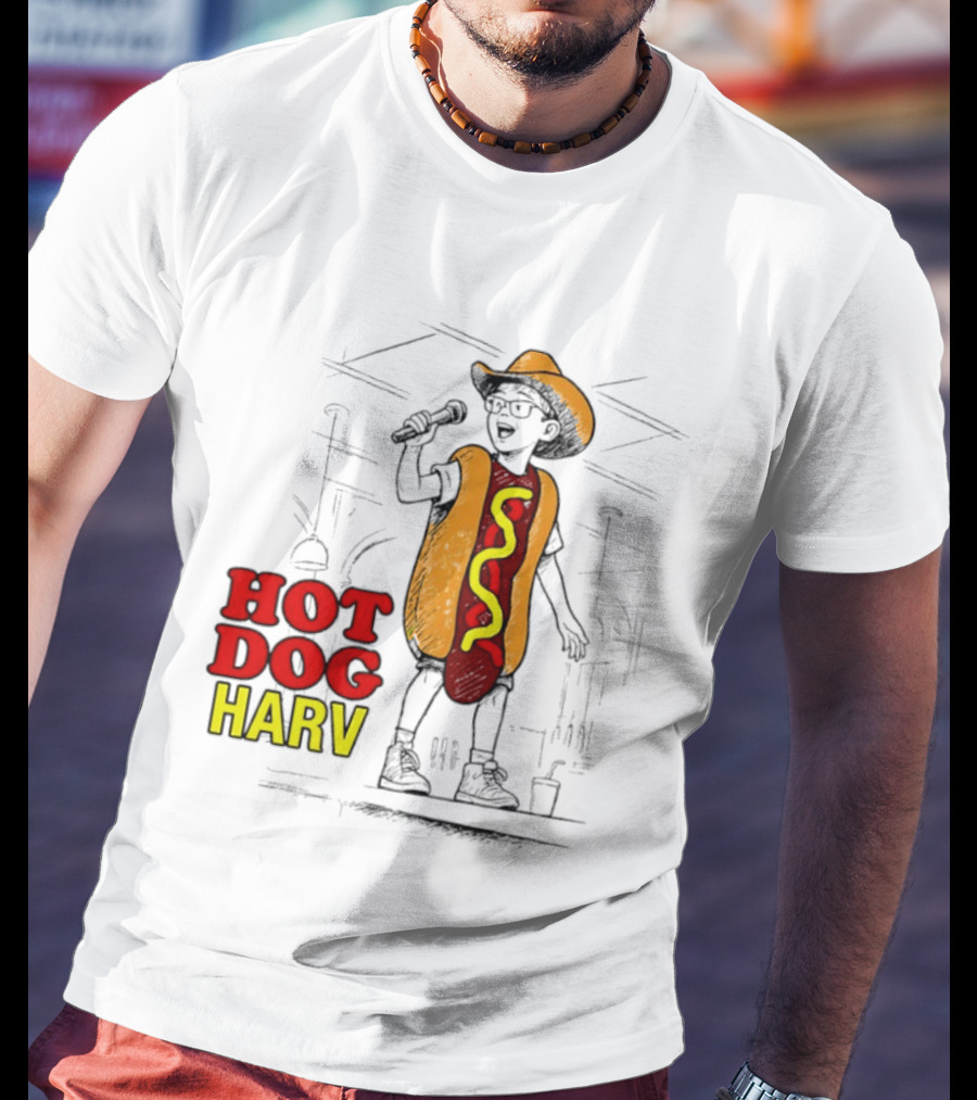 HOT DOG HARV Costume Stage Microphone Cowboy Hat T-Shirt