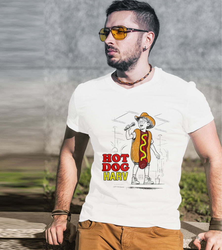 HOT DOG HARV Costume Stage Microphone Cowboy Hat T-Shirt