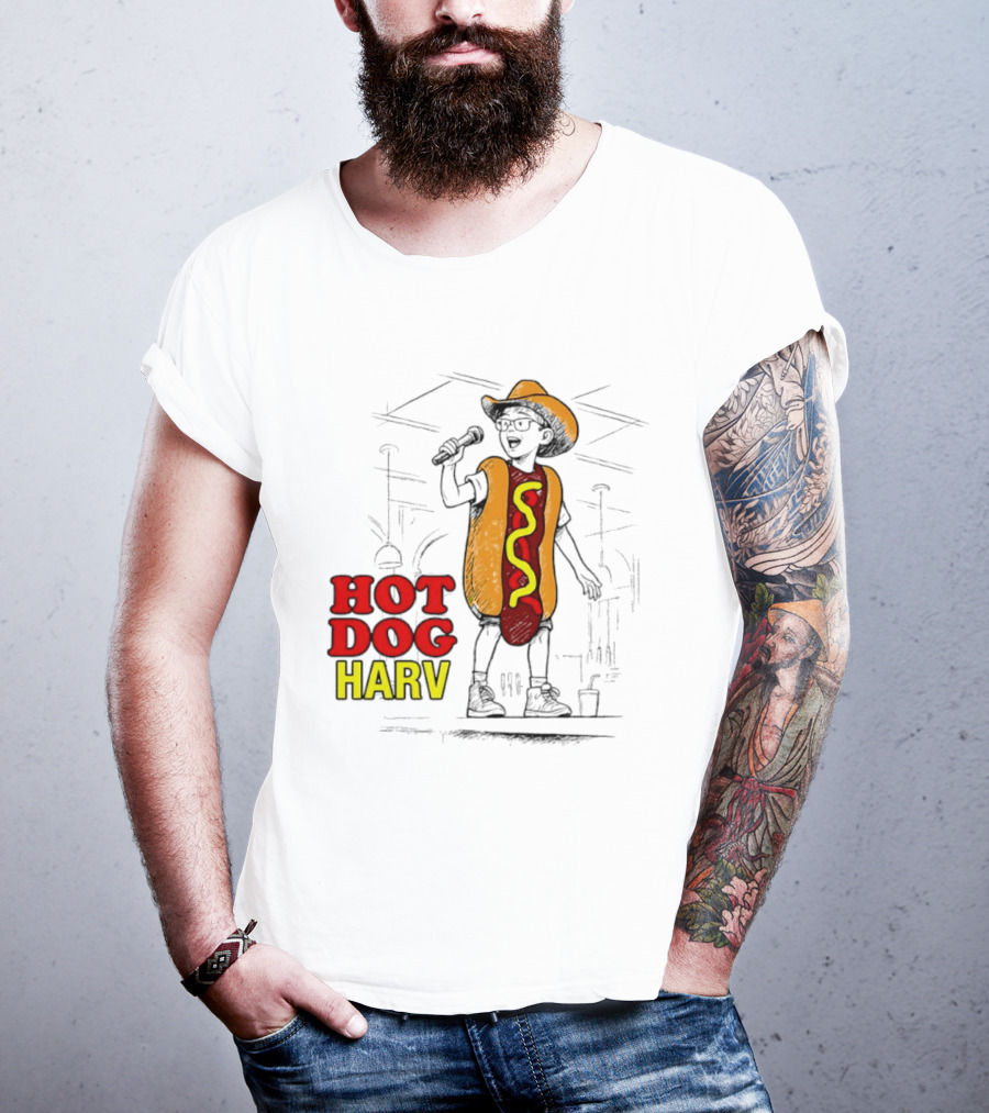 HOT DOG HARV Costume Stage Microphone Cowboy Hat T-Shirt