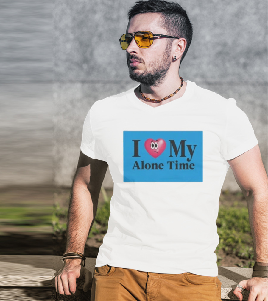 I Heart My Alone Time With Pink Heart Eyes T-Shirt