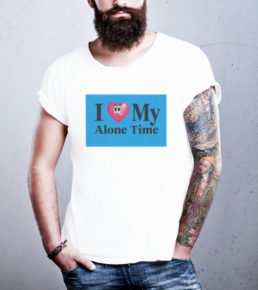 I Heart My Alone Time With Pink Heart Eyes T-Shirt