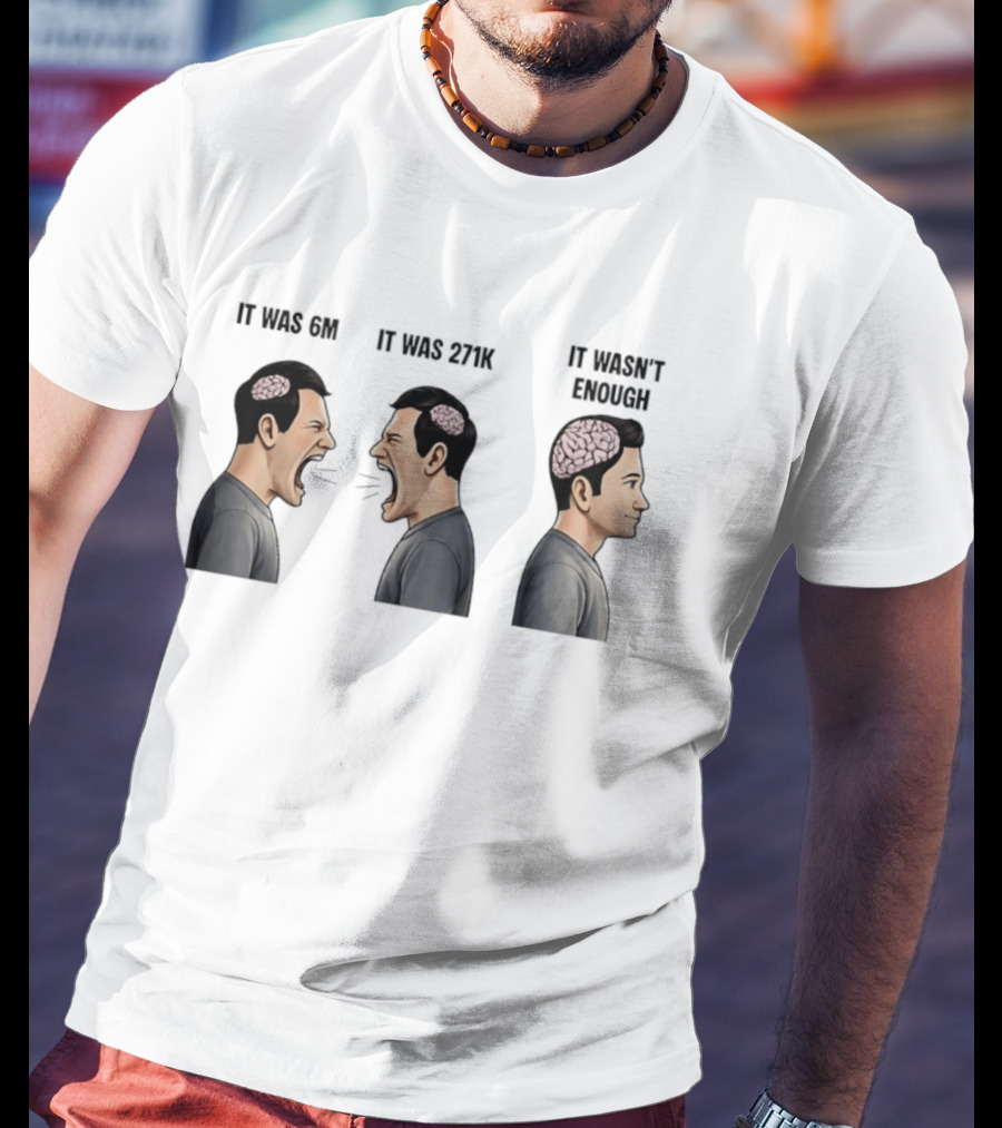 It Was 6M It Was 271K It Wasn't Enough Brain Scream Meme T-Shirt