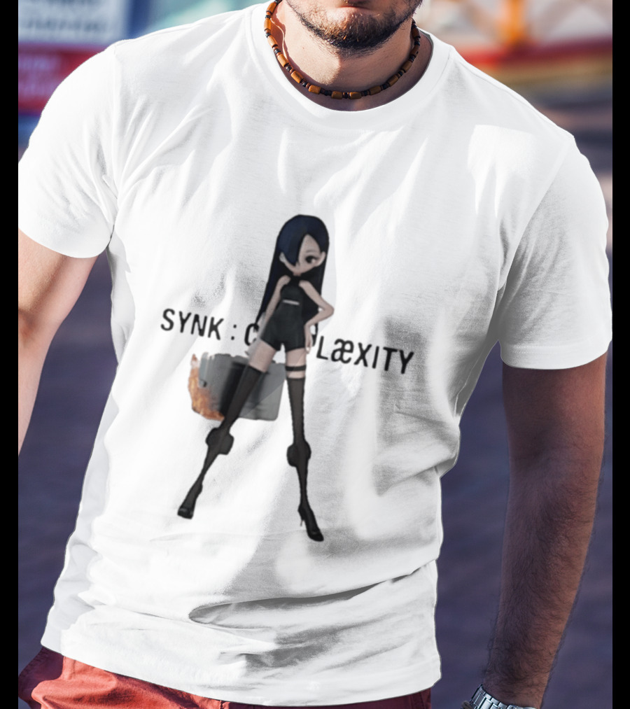 SYNK COMPLaeXITY Mysterious Anime Character With Burning Suitcase T-Shirt