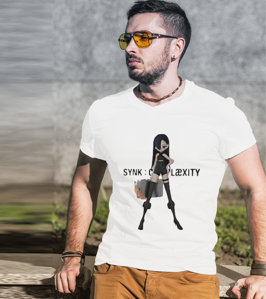 SYNK COMPLaeXITY Mysterious Anime Character With Burning Suitcase T-Shirt
