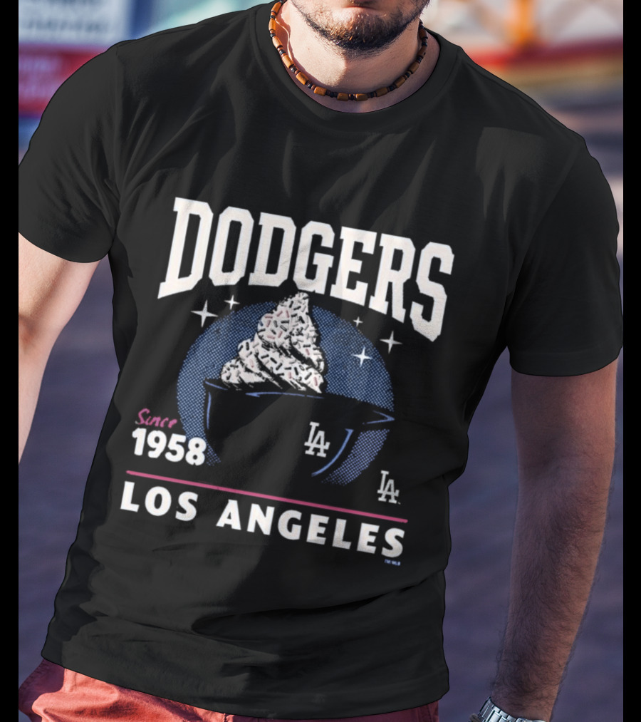 Dodgers Los Angeles Since 1958 Ice Cream LA T-Shirt