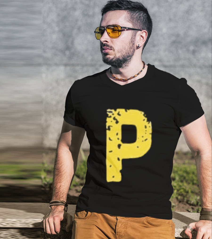 2026 Pirates IUP Night Yellow Pirate Letter P T-Shirt