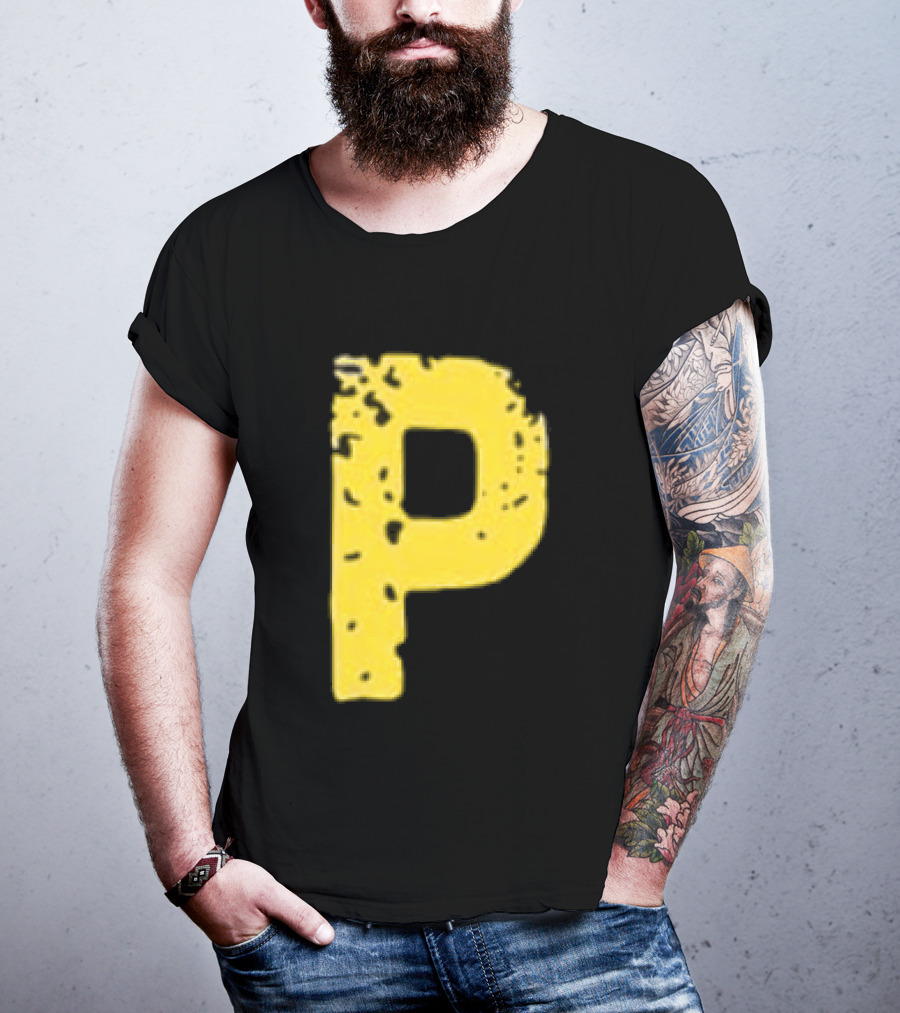 2026 Pirates IUP Night Yellow Pirate Letter P T-Shirt