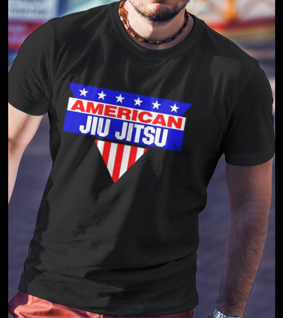 American Jiu Jitsu Stars And Stripes BJJ Martial Arts Grappling T-Shirt