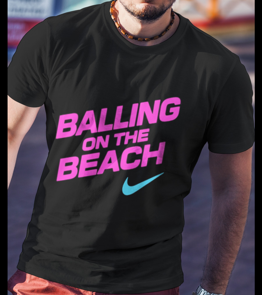 Balling On The Beach Nike Swoosh T-Shirt