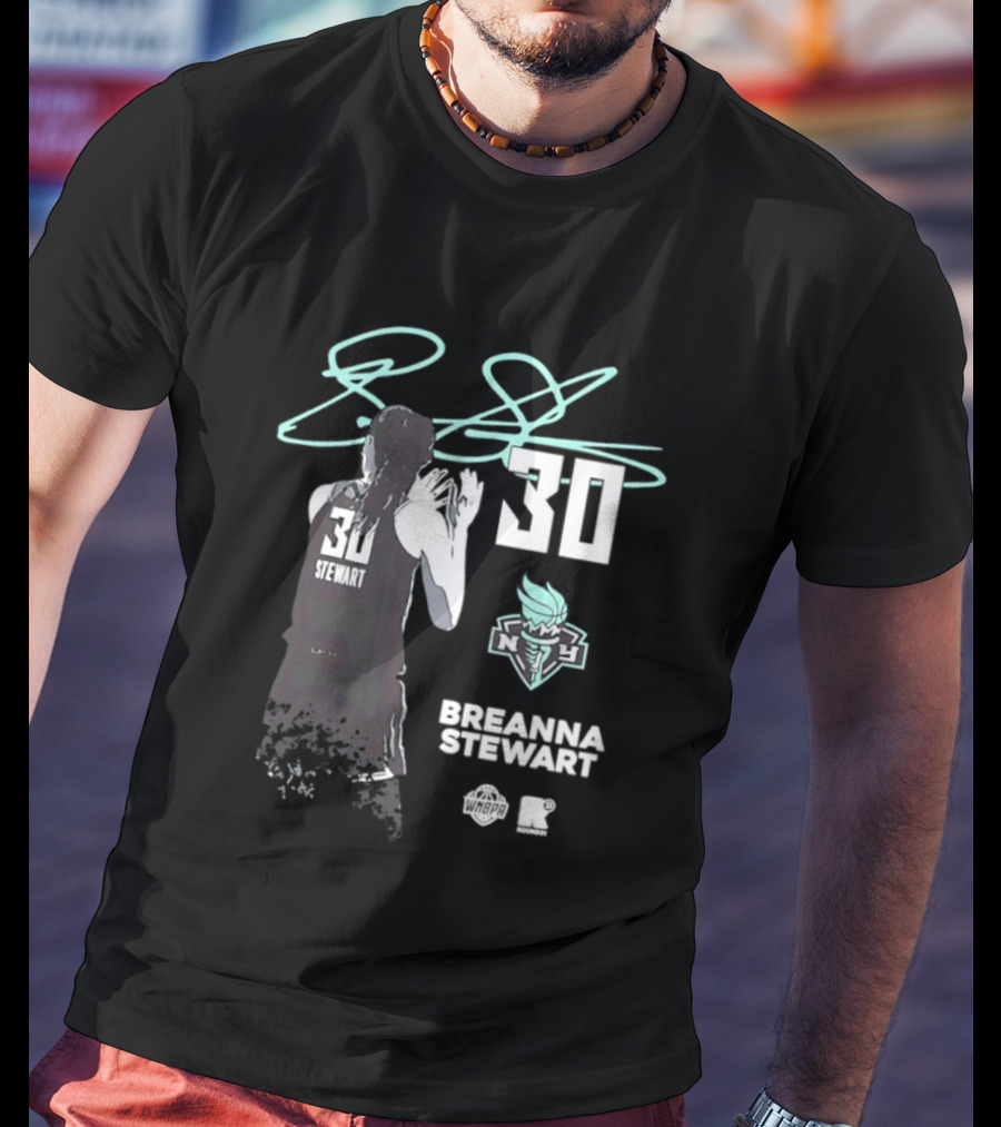 Breanna Stewart 30 New York Liberty NY Signature T-Shirt