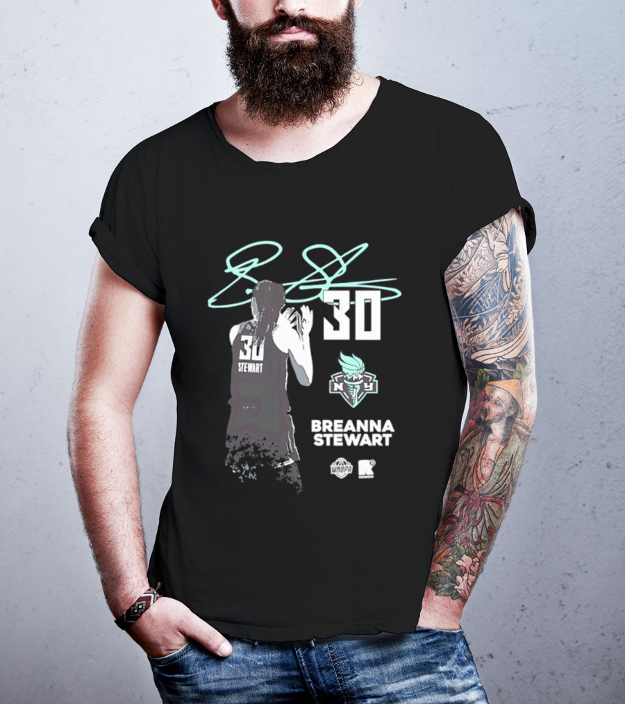 Breanna Stewart 30 New York Liberty NY Signature T-Shirt