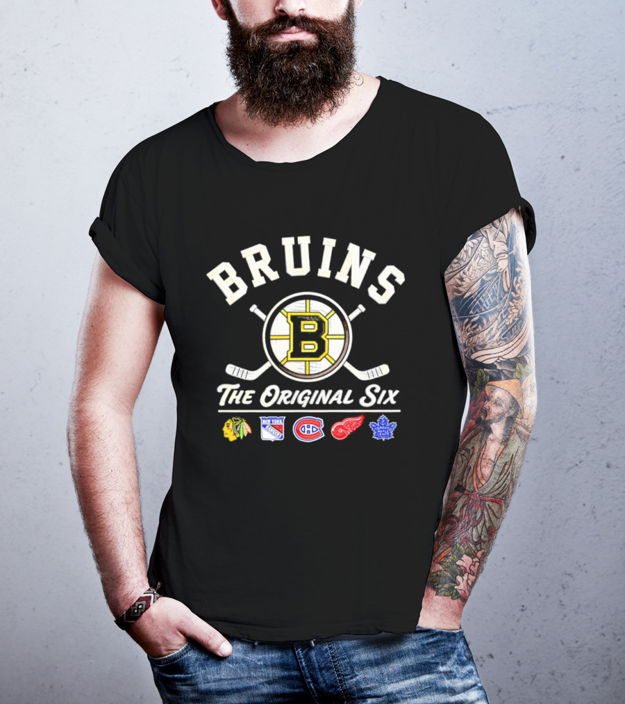 Bruins The Original Six NHL Teams Blackhawks Rangers Canadiens Red Wings Maple Leafs T-Shirt