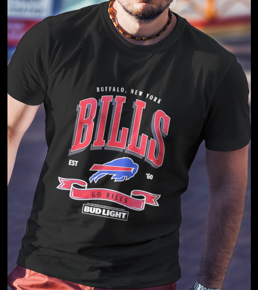 Buffalo New York Bills Est 1960 Go Bills Bud Light T-Shirt
