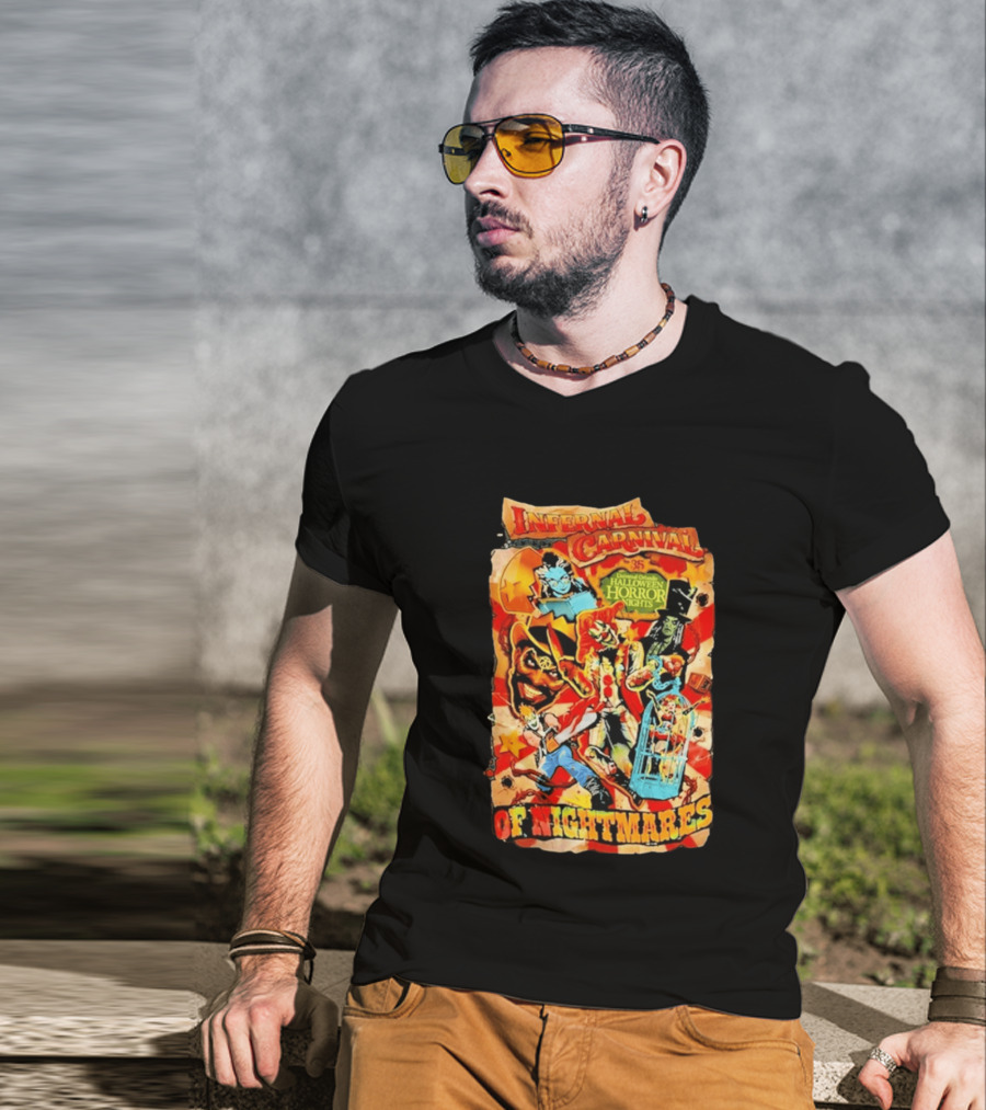 Infernal Carnival Of Nightmares Universal Orlando Halloween Horror Nights 35 Spooky Clown And Ghostly Characters T-Shirt
