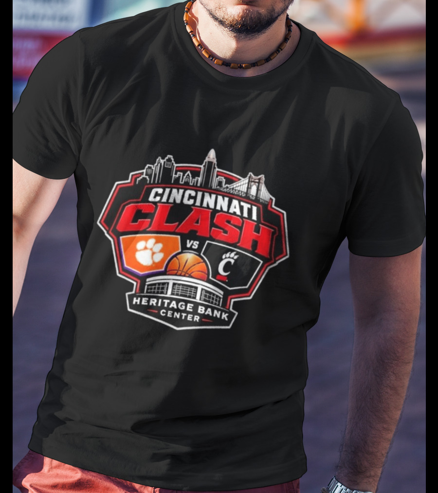 Clemson Vs Cincy Cincinnati Clash Heritage Bank Center 2026 T-Shirt