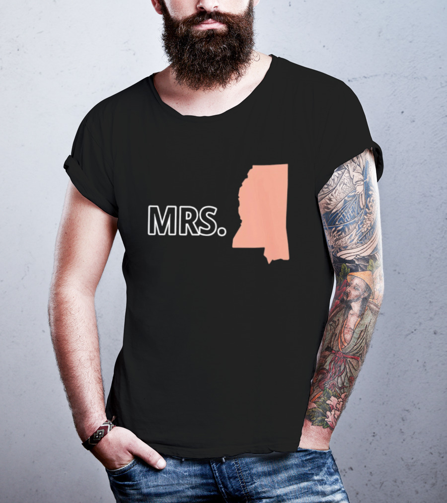Mrs Mississippi State Map T-Shirt