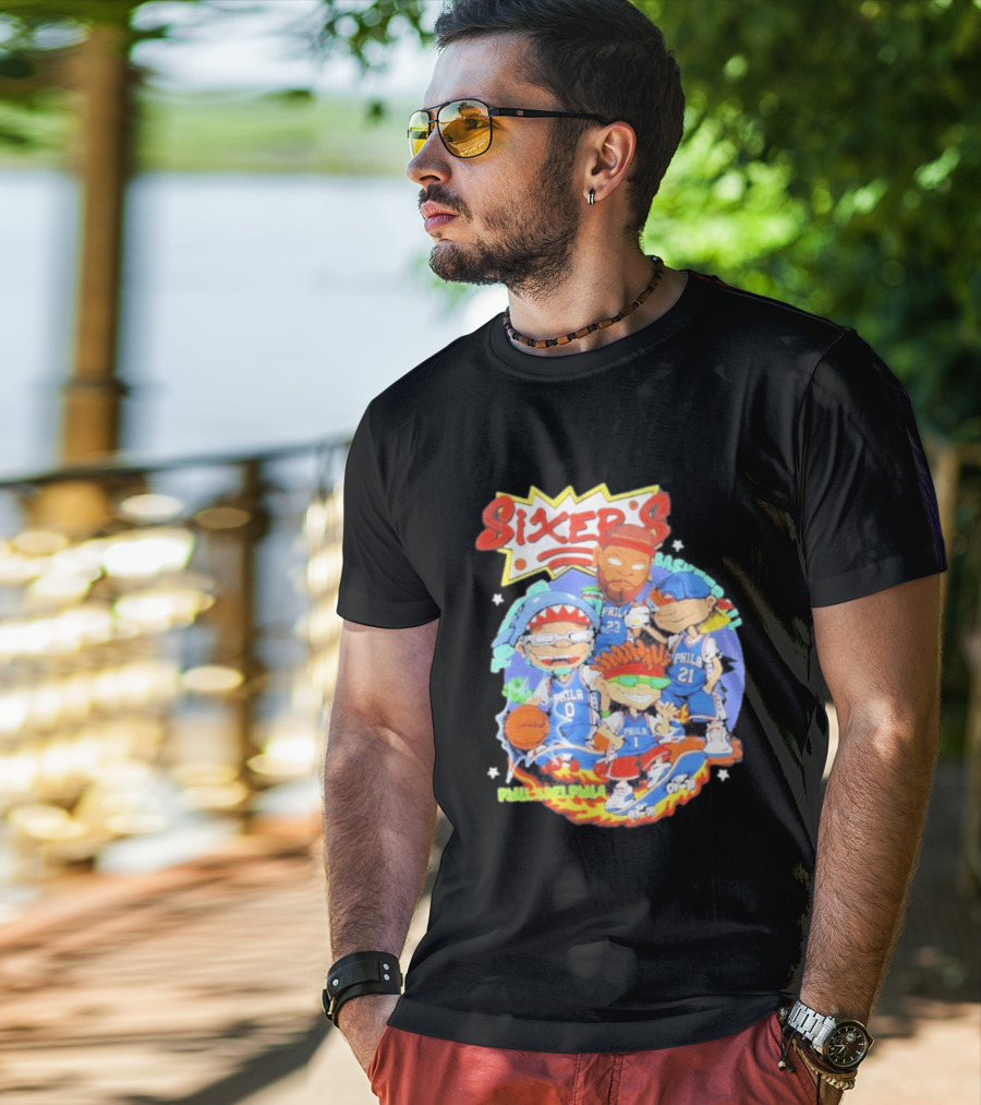 Philadelphia Sixers Basketball Rugrats Characters T-Shirt