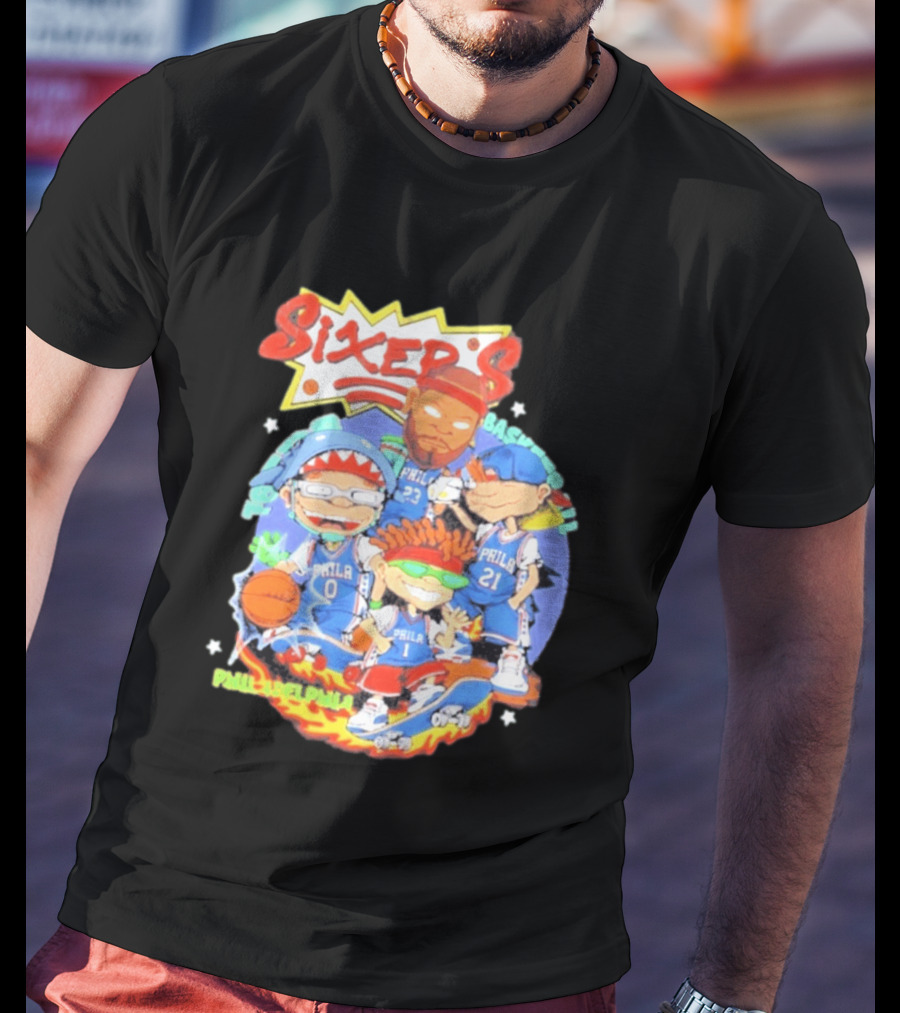 Philadelphia Sixers Basketball Rugrats Characters T-Shirt