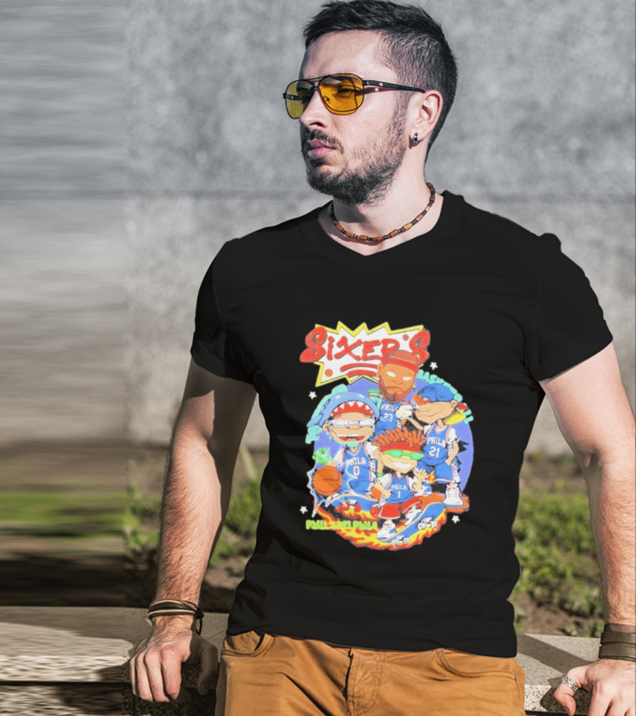 Philadelphia Sixers Basketball Rugrats Characters T-Shirt
