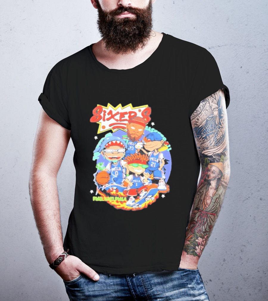 Philadelphia Sixers Basketball Rugrats Characters T-Shirt